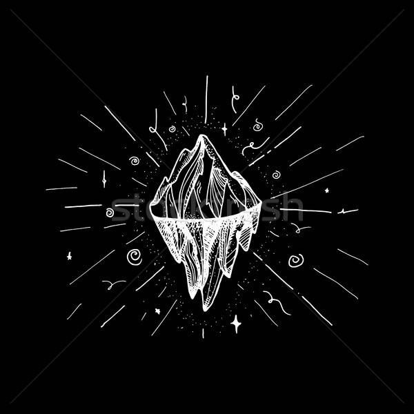 ストックフォト: 山 · 氷山 · ピーク · インスピレーション · 入れ墨 · 印刷