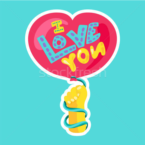 Vector Romantic Love Patch in doodle style Stock photo © barsrsind