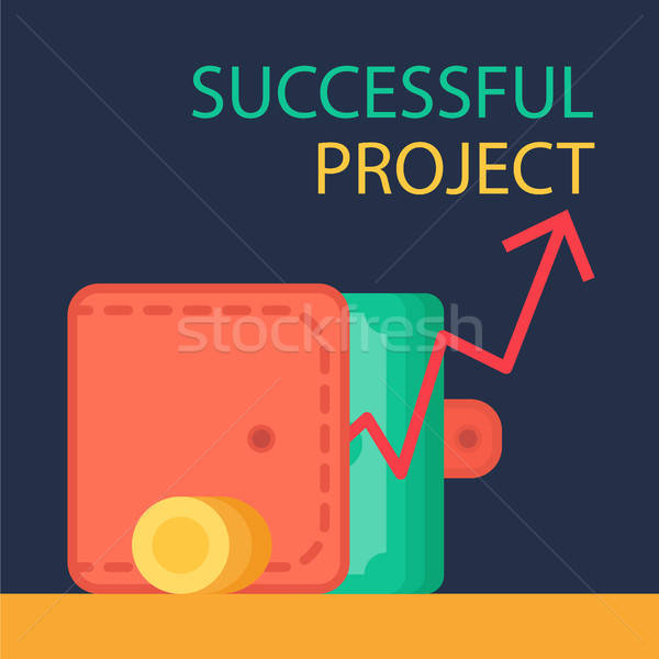 Erfolgreich Projekt Banner Bank halten Stock foto © barsrsind