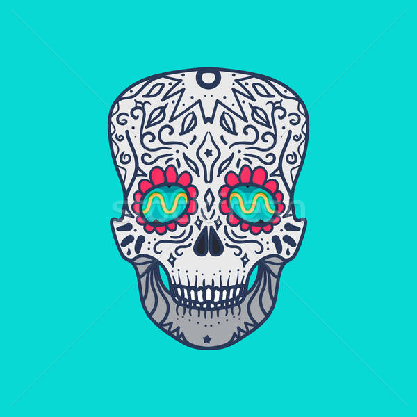 Mexican Detailed Skull Stock photo © barsrsind