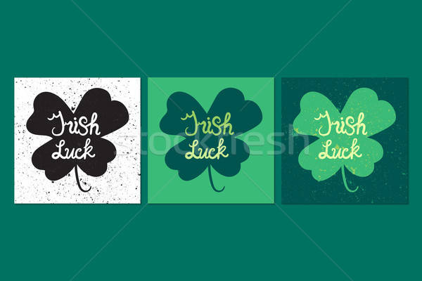 Irish Luck Lettring in clover Stock photo © barsrsind