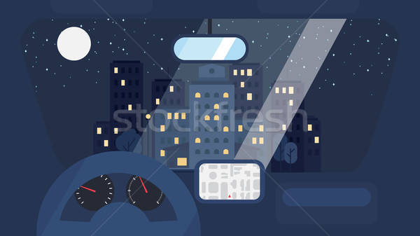 Ville vie voiture nuit ville rue [[stock_photo]] © barsrsind