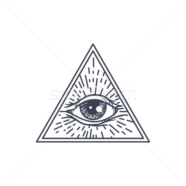 Tous oeil triangle vintage magie symbole [[stock_photo]] © barsrsind