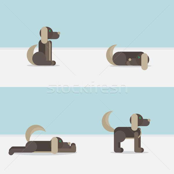 Stock photo: Dog in 4 positions
