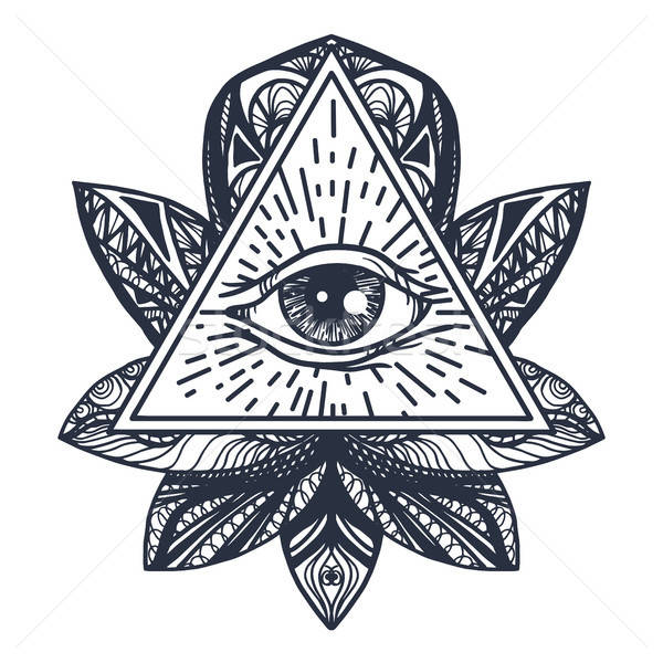 Сток-фото: глаза · Lotus · татуировка · Vintage · мандала
