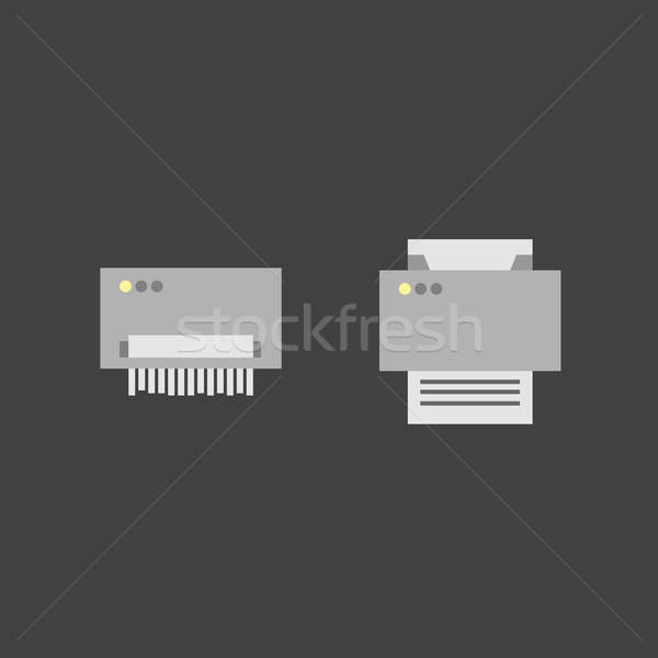 Print and shredder flat icons Stock photo © barsrsind