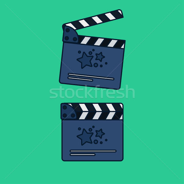 Flat movie clapperboard Stock photo © barsrsind