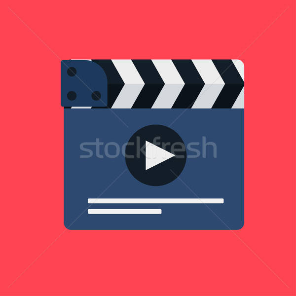 Flat movie clapperboard Stock photo © barsrsind