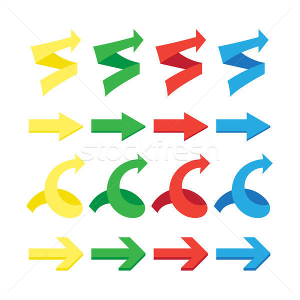 Isolated arrows set, undo and previous buttons Stock photo © barsrsind