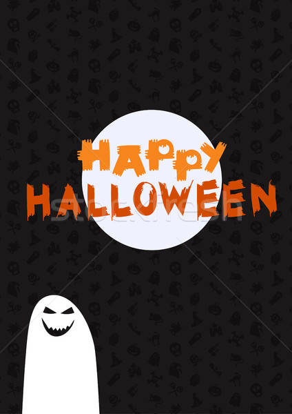 Szczęśliwy halloween duch księżyc sztuczka Zdjęcia stock © barsrsind