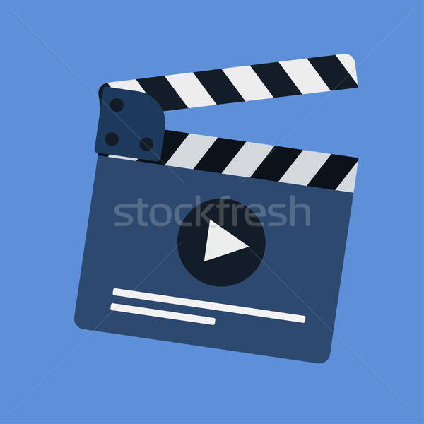 Flat movie clapperboard Stock photo © barsrsind