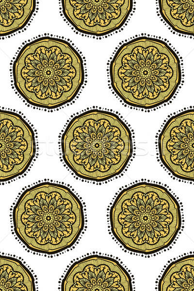 Mandala Hand gezeichnet Gold arabisch indian Stock foto © barsrsind