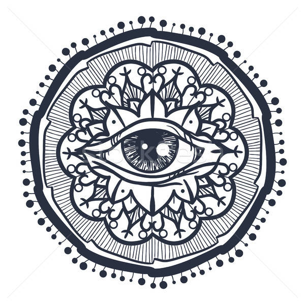 összes szem mandala klasszikus mágikus szimbólum Stock fotó © barsrsind