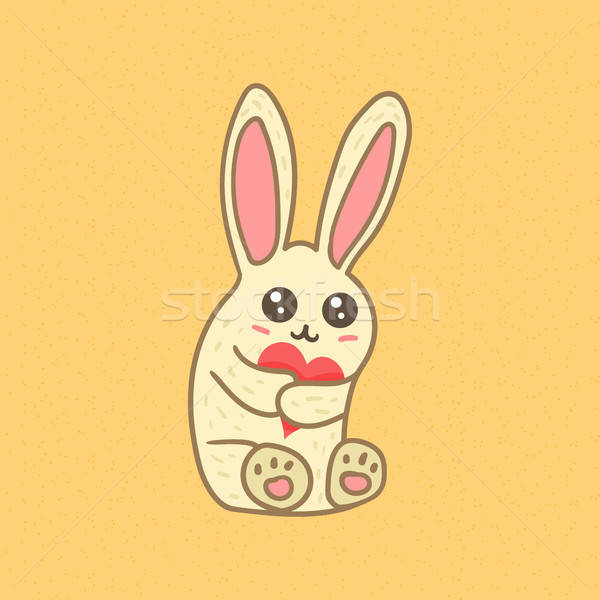 Frohe Ostern Kaninchen Gruß Banner cute Stock foto © barsrsind