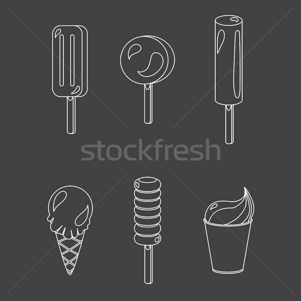 Vector set of ice-creams Stock photo © barsrsind