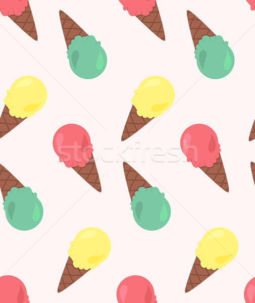 Vector seamless pattern from ice-creams Stock photo © barsrsind