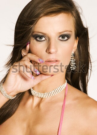 美麗 成人 淫蕩 金發碧眼的女人 面對 商業照片 © bartekwardziak