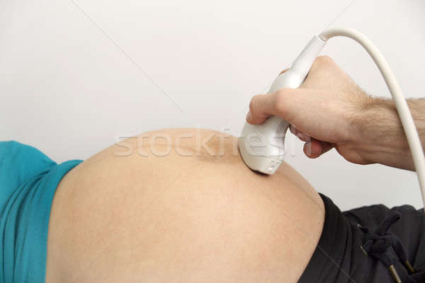 Foto stock: Mujer · embarazada · ultrasonido · médico · hospital · mujeres · médicos