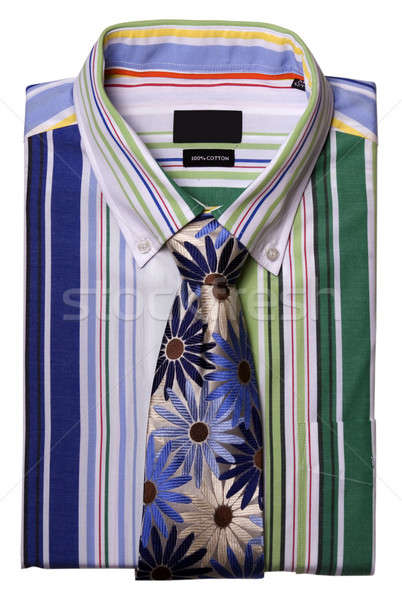 A stripped shirt with colorful tie Stock photo © bartekwardziak