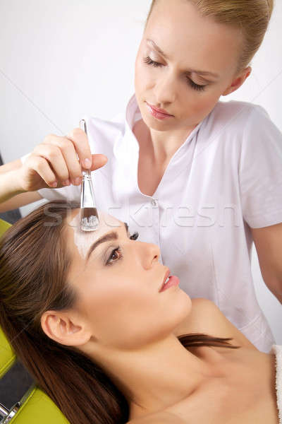 [[stock_photo]]: Jeune · femme · beauté · peau · masque · traitement · visage