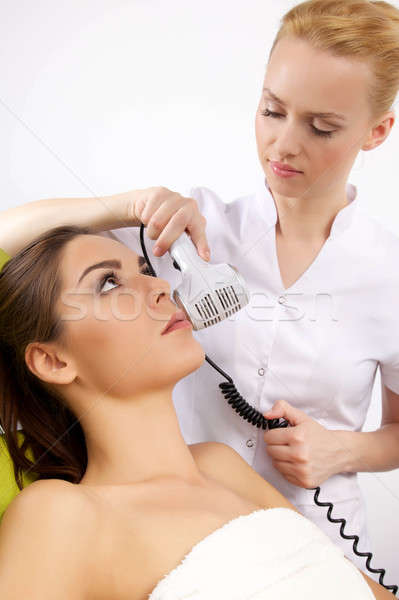 Femme stimulant traitement thérapeute portrait séduisant Photo stock © bartekwardziak