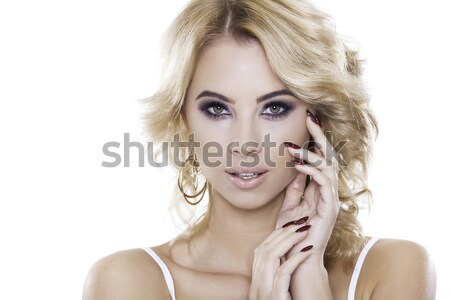 Young pretty woman with beautiful blond hairs Stock photo © bartekwardziak