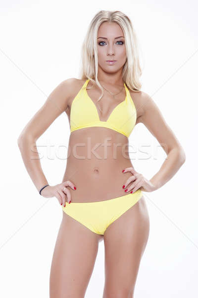 Sexy femme blonde rose posant [[stock_photo]] © bartekwardziak