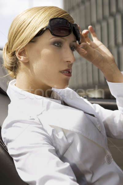 blonde businesswoman in a car Stock photo © bartekwardziak