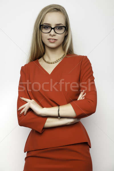 Fiatal csinos nő gyönyörű szőke smink izolált Stock fotó © bartekwardziak