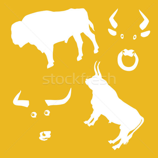 Vecteur dessin fond terre art vache [[stock_photo]] © basel101658