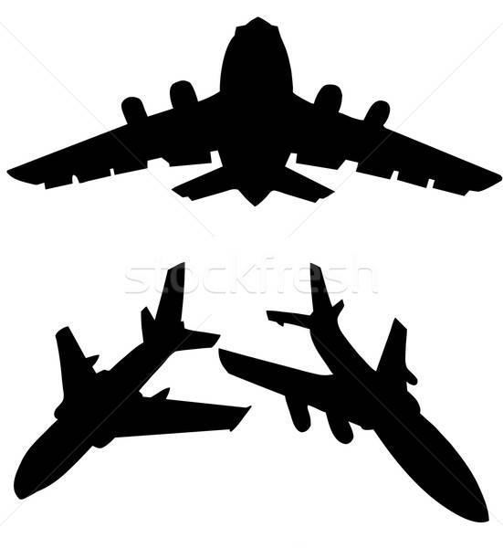 silhouette plane isolated on white background Stock photo © basel101658