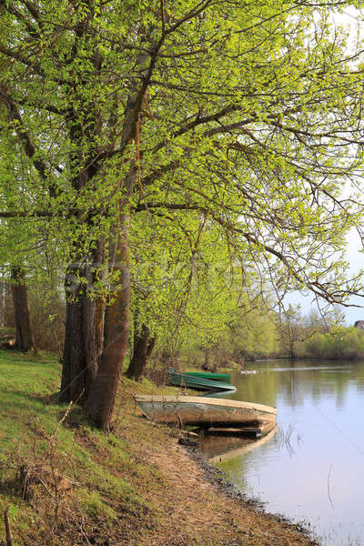 Stock photo: boats on coast river