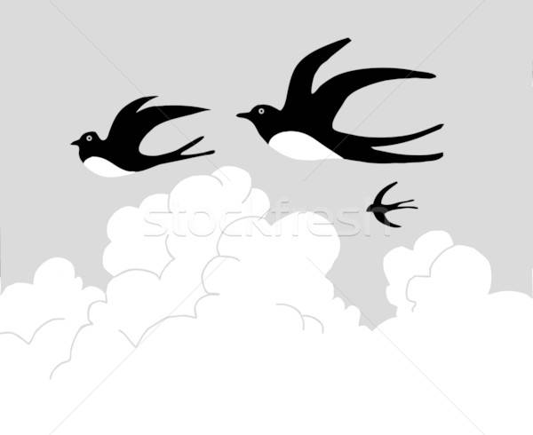 Vektor rajz repülés felhős égbolt szem Stock fotó © basel101658