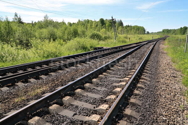 Kolej żelazna charakter metal rdzy transportu line Zdjęcia stock © basel101658