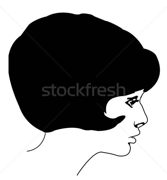 Vetor desenho retrato jovem mulher projeto Foto stock © basel101658