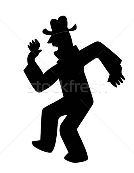 vector silhouette dancing men on white background Stock photo © basel101658