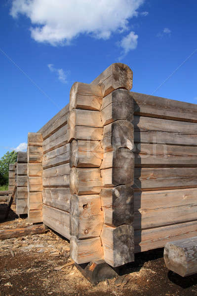 construction of the old wooden building Stock photo © basel101658