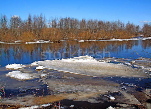 Jazdy lodu rzeki wody budynku słońce Zdjęcia stock © basel101658