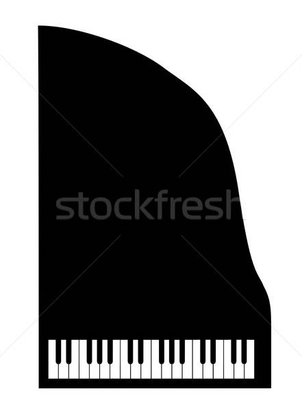 вектора силуэта рояль белый музыку фон Сток-фото © basel101658