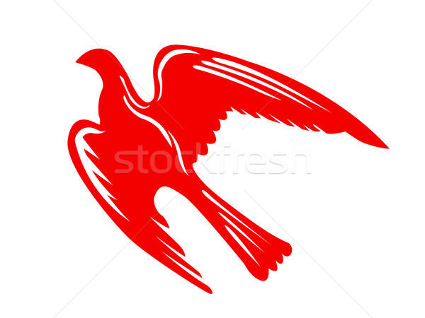 Vecteur dessin silhouette kite blanche fond [[stock_photo]] © basel101658
