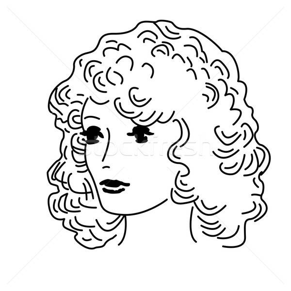 Stock photo: vector portrait of the girl on white background