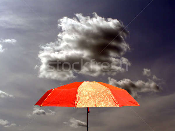Esernyő vihar égbolt papír festék piros Stock fotó © basel101658