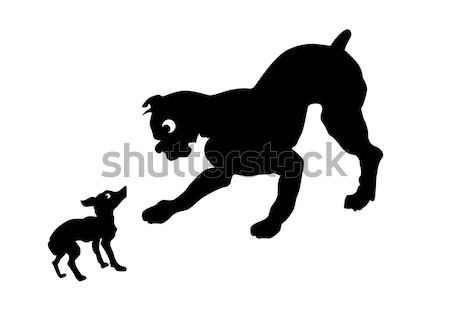 Vector silhouet twee honden witte achtergrond Stockfoto © basel101658