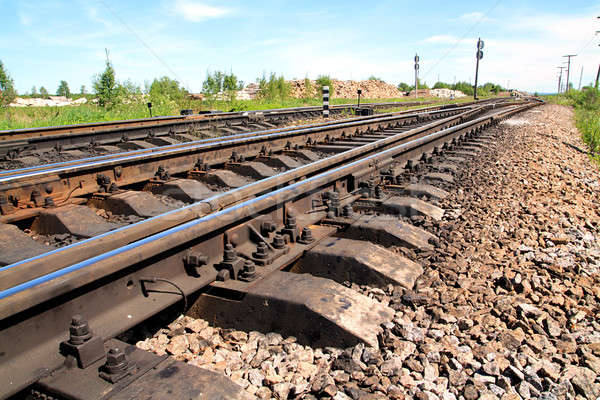 Kolej żelazna budowy metal ruchu transportu sposób Zdjęcia stock © basel101658