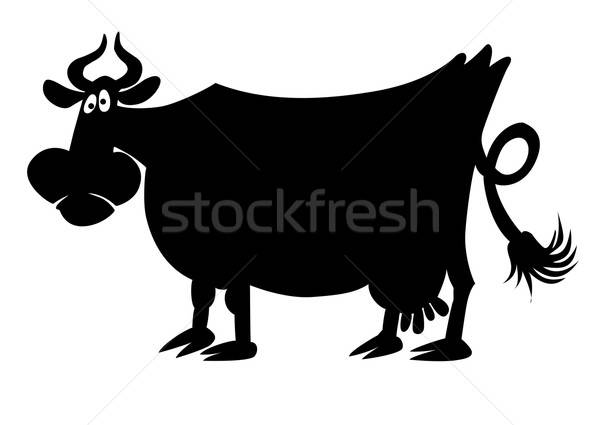 Vecteur dessin silhouette vache blanche résumé [[stock_photo]] © basel101658