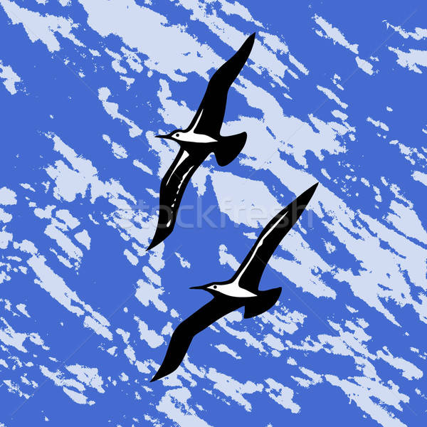 vector silhouette swallow on abstract background Stock photo © basel101658