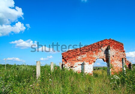 Elpusztított épület tavasz fal festék fekete Stock fotó © basel101658