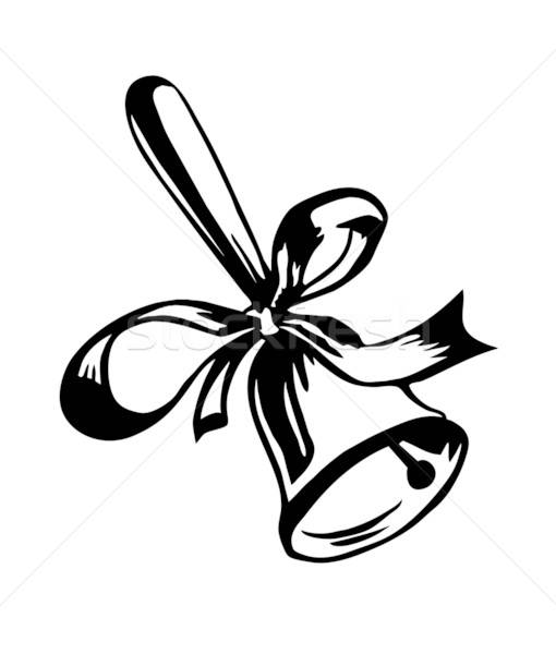 Stock photo: drawing of the campanula on white background