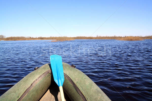 Gomma barca blu viaggio fiume pesca Foto d'archivio © basel101658
