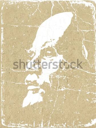 Vector tekening portret papier blad achtergrond Stockfoto © basel101658